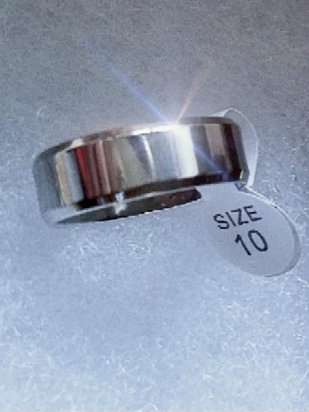 Men's Polished Silver Band Ring |
Beveled Edge | Tungsten Metal | NWT - Picture 8 of 9